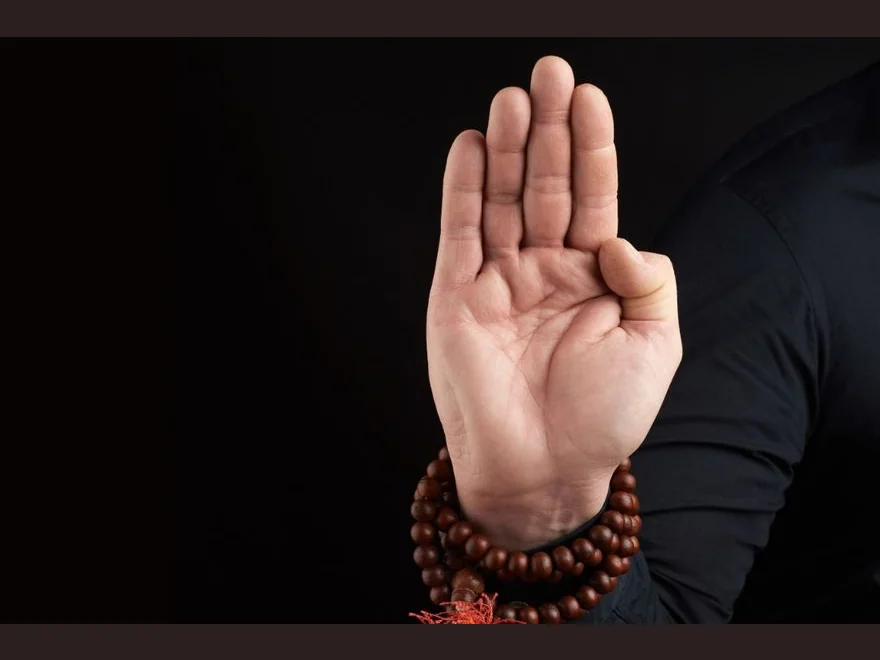 Fearlessness Gesture (Abhaya Mudra) — photograph
