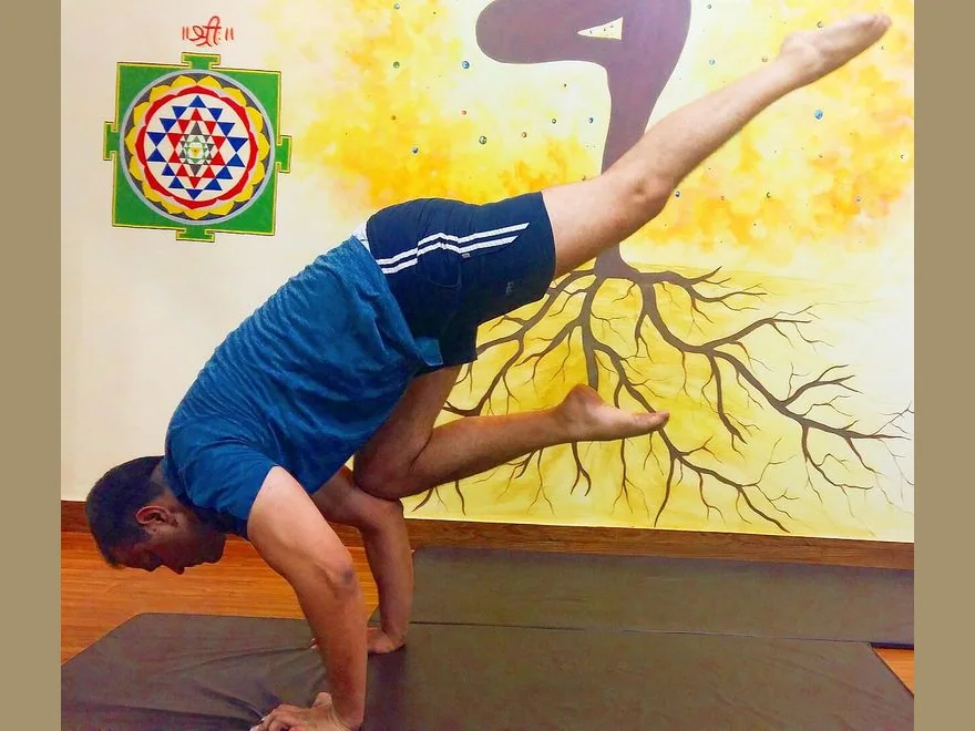 One-Legged Crow (Eka Pada Bakasana) — photograph